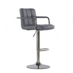 Барный стул Barneo N-69 Kruger Arm Серый в Советском - sovetskiy.mebel24.online | фото
