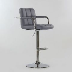 Барный стул Barneo N-69 Kruger Arm Серый в Советском - sovetskiy.mebel24.online | фото 4