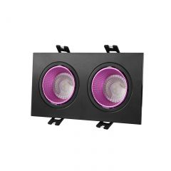 DK3072-BK+PI Встраиваемый светильник, IP 20, 10 Вт, GU5.3, LED, черный/розовый, пластик в Советском - sovetskiy.mebel24.online | фото