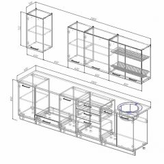 Кухонный гарнитур Антрацит 2800 (Стол. 26мм) в Советском - sovetskiy.mebel24.online | фото 2