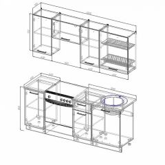 Кухонный гарнитур Лофт 2000 (Стол. 26мм) в Советском - sovetskiy.mebel24.online | фото 2