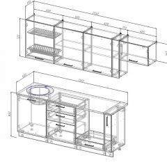 Кухонный гарнитур Лофт 2550 (Стол. 26мм) в Советском - sovetskiy.mebel24.online | фото 2