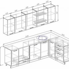 Кухонный гарнитур угловой Графика 2600х1600 (Стол. 26мм) в Советском - sovetskiy.mebel24.online | фото 2