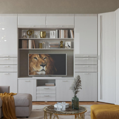 Гостиная ЛОТОС (модульная) Бодега белая в Советском - sovetskiy.mebel24.online | фото 8