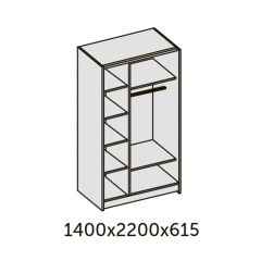 ИННЭС-5 Шкаф-купе 2-х дв. 1400 (1дв. Ф1 - бодега белая, 1дв. Ф2 - зеркало) в Советском - sovetskiy.mebel24.online | фото 2