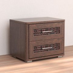 Кэт-4 Тумба 2 ящ (МДФ Венге/Экокожа Caiman коричневый) в Советском - sovetskiy.mebel24.online | фото