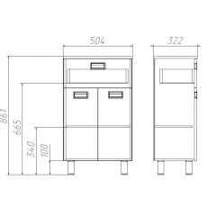 Комод 50 Cube с 1 ящиком Домино (DC5015K) в Советском - sovetskiy.mebel24.online | фото 3