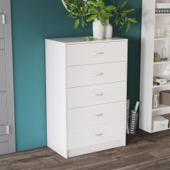 Комод Лофт 5 ящиков (Белый) в Советском - sovetskiy.mebel24.online | фото