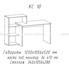 Компьютерный стол №10 (Анкор белый) в Советском - sovetskiy.mebel24.online | фото