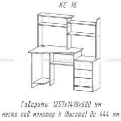 Компьютерный стол №16 (Анкор темныйанкор темный) в Советском - sovetskiy.mebel24.online | фото
