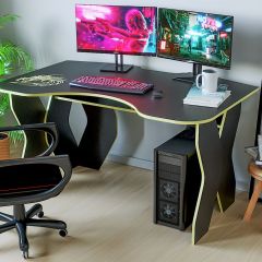 Компьютерный стол КЛ №9.0 (Черный/Желтый) в Советском - sovetskiy.mebel24.online | фото