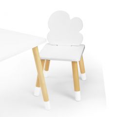 Комплект детской мебели стол и два стула Облачко (Белый/Белый/Береза) в Советском - sovetskiy.mebel24.online | фото
