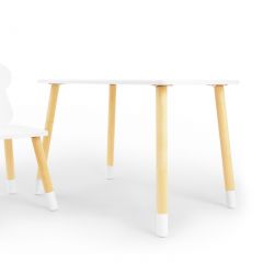 Комплект детской мебели стол и стул Корона (Белый/Белый/Береза) в Советском - sovetskiy.mebel24.online | фото 2
