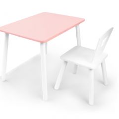 Комплект детской мебели стол и стул Корона (Розовый/Белый/Белый) в Советском - sovetskiy.mebel24.online | фото 2