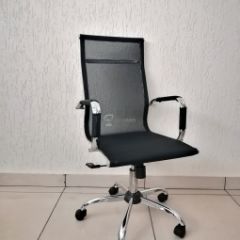 Кресло Barneo K-111H для персонала (черная сетка) в Советском - sovetskiy.mebel24.online | фото