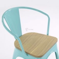 Кресло Barneo N-245 Tolix style Wood  (RAL6027 бирюзовый) в Советском - sovetskiy.mebel24.online | фото 3