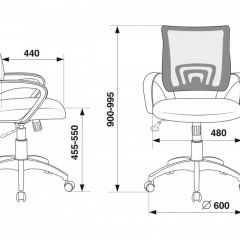 Кресло Бюрократ CH-695N/DG/TW-11 серый TW-04 черный TW-11 в Советском - sovetskiy.mebel24.online | фото 4