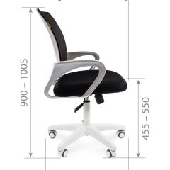 Кресло для оператора CHAIRMAN 696 white (ткань TW-10/сетка TW-05) в Советском - sovetskiy.mebel24.online | фото 7