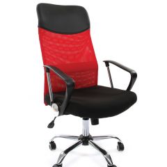 Кресло для руководителя CHAIRMAN 610 N (15-21 черный/сетка красный) в Советском - sovetskiy.mebel24.online | фото