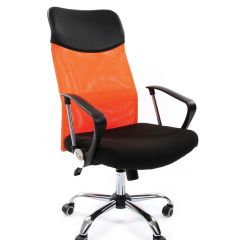 Кресло для руководителя CHAIRMAN 610 N (15-21 черный/сетка оранжевый) в Советском - sovetskiy.mebel24.online | фото 1