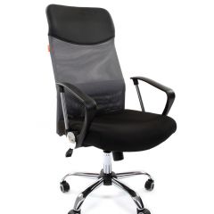 Кресло для руководителя CHAIRMAN 610 N(15-21 черный/сетка серый) в Советском - sovetskiy.mebel24.online | фото