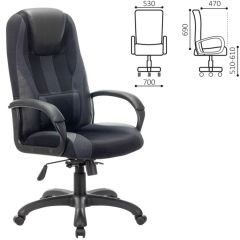 Кресло компьютерное BRABIX PREMIUM "Rapid GM-102" (экокожа/ткань, черное/серое) 532105 в Советском - sovetskiy.mebel24.online | фото 2