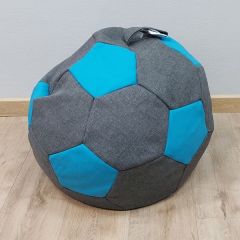Кресло-мешок Мяч S (Savana Grey-Neo Azure) в Советском - sovetskiy.mebel24.online | фото