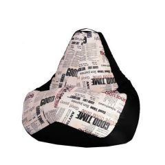 Кресло-мешок XL Газета-Black в Советском - sovetskiy.mebel24.online | фото 1