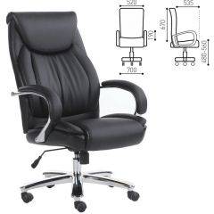 Кресло офисное BRABIX "Advance EX-575" (хром/экокожа/черное) 531825 в Советском - sovetskiy.mebel24.online | фото