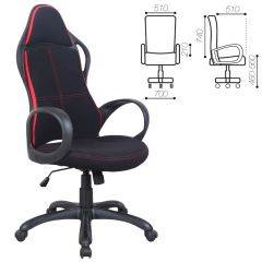 Кресло офисное BRABIX PREMIUM "Force EX-516" (ткань черное/вставки красные) 531571 в Советском - sovetskiy.mebel24.online | фото 1