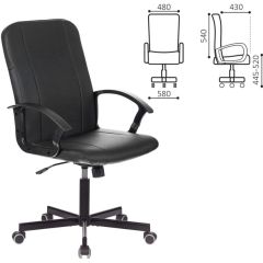 Кресло офисное BRABIX "Simple EX-521" (экокожа, черное) 532103 в Советском - sovetskiy.mebel24.online | фото 2