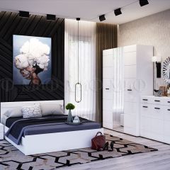НЭНСИ NEW Кровать 1,6 м (Белый глянец холодный/Белый) в Советском - sovetskiy.mebel24.online | фото 2