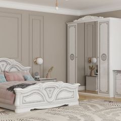 Кровать 2-х спальная 1600*2000 Грация (12.116) без основания (белый/серебро) в Советском - sovetskiy.mebel24.online | фото 2
