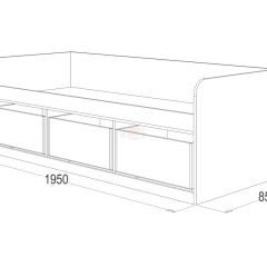 Кровать-8 одинарная с 3-мя ящиками (800*1900) ЛДСП в Советском - sovetskiy.mebel24.online | фото 3