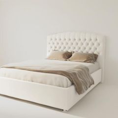 Кровать Берлин без основания 1600 (экокожа белая) в Советском - sovetskiy.mebel24.online | фото