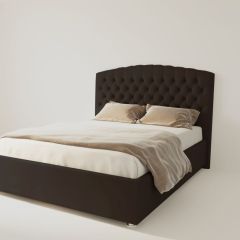 Кровать Берлин с ПМ 1200 (экокожа коричневая) в Советском - sovetskiy.mebel24.online | фото