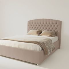 Кровать Берлин с ПМ 1600 (велюр серый) в Советском - sovetskiy.mebel24.online | фото 2