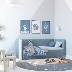 Кровать-диван Leonardo 160*70 (Голубой) + боковина в Советском - sovetskiy.mebel24.online | фото 5
