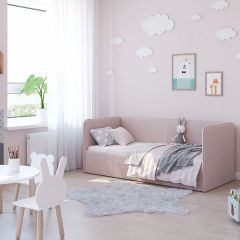 Кровать-диван Leonardo 160*70 (Розовый) + боковина в Советском - sovetskiy.mebel24.online | фото 5