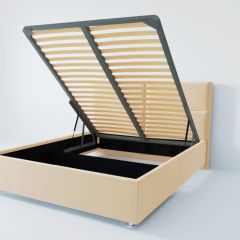 Кровать Корсика с ПМ 1200 (экокожа бежевая) в Советском - sovetskiy.mebel24.online | фото