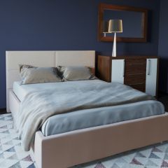 Кровать Корсика с ПМ 1400 (экокожа бежевая) в Советском - sovetskiy.mebel24.online | фото 2