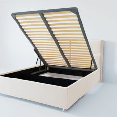 Кровать Корсика с ПМ 1600 (экокожа белая) в Советском - sovetskiy.mebel24.online | фото