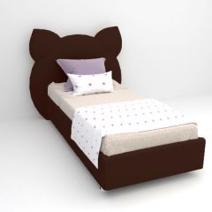 Кровать Котя с ортопедическим основанием 900 (экокожа коричневая) в Советском - sovetskiy.mebel24.online | фото