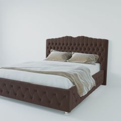 Кровать Нягань с ПМ 1200 (экокожа коричневая) в Советском - sovetskiy.mebel24.online | фото 2