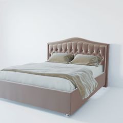 Кровать Нягань с ПМ 1200 (велюр серый) в Советском - sovetskiy.mebel24.online | фото 2