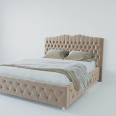 Кровать Нягань с ПМ 1200 (велюр светло-серый) в Советском - sovetskiy.mebel24.online | фото