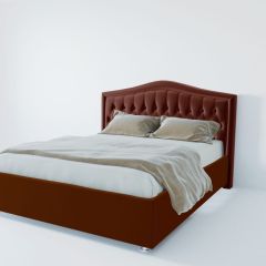 Кровать Нягань с ПМ 1400 (велюр бордо) в Советском - sovetskiy.mebel24.online | фото 2