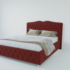 Кровать Нягань с ПМ 1600 (велюр бордо) в Советском - sovetskiy.mebel24.online | фото