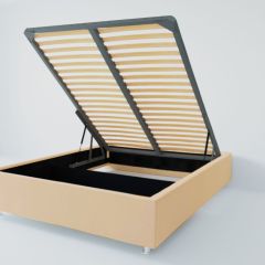 Кровать Подиум с ПМ 1600 (экокожа бежевая) в Советском - sovetskiy.mebel24.online | фото 2