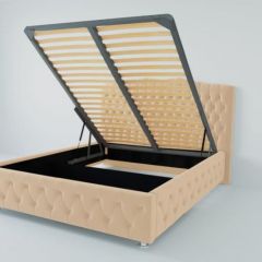 Кровать Нягань с ПМ 900 (экокожа бежевая) в Советском - sovetskiy.mebel24.online | фото 2